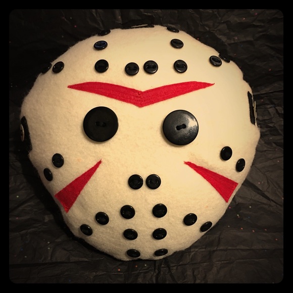 👻 ♥️⚡️LOVE StuFFins© Friday the 13th Throw Pillow OOAK Handmade Jason Vorhees - Picture 1 of 5